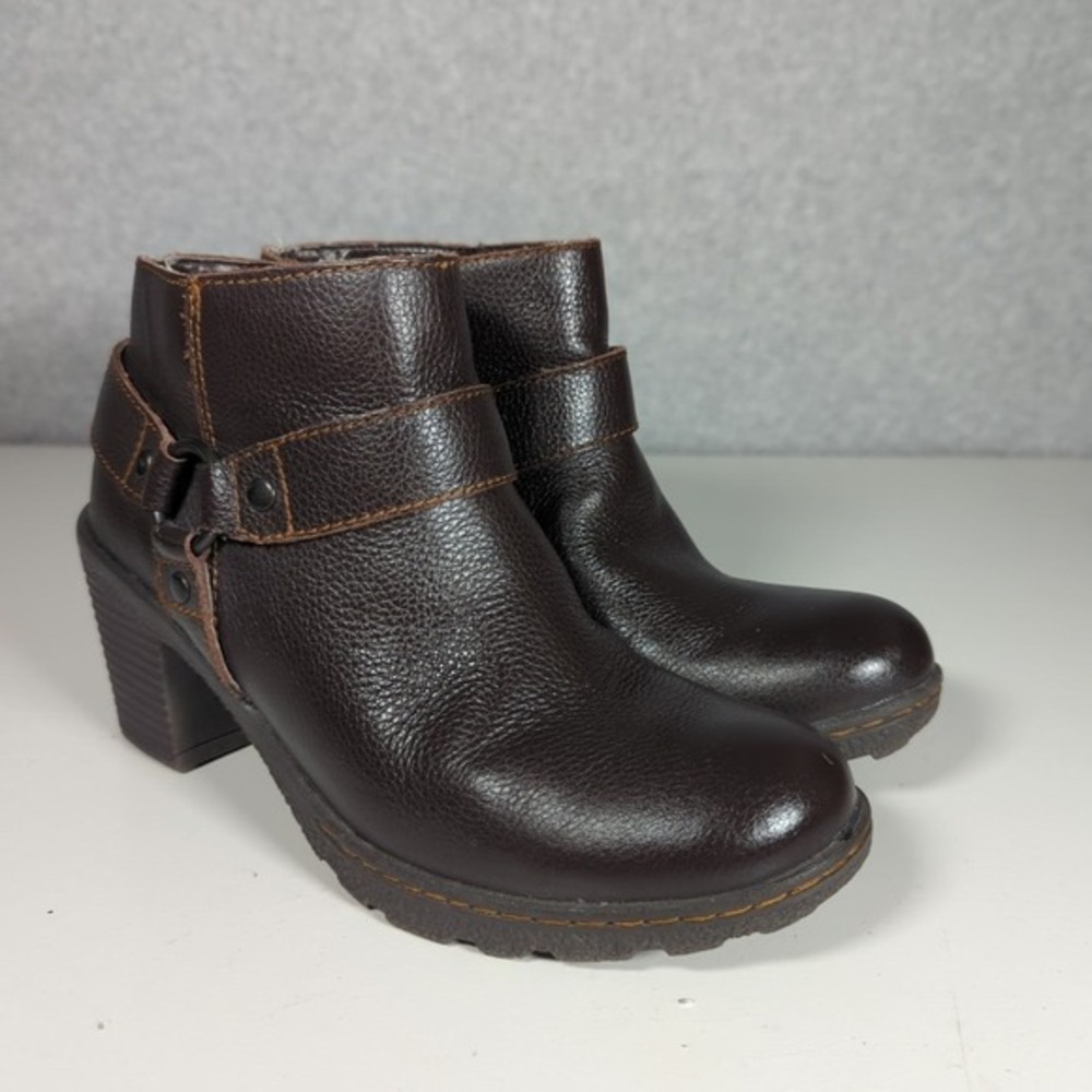 Bjorndal Blayden Harness Strap Cowboy Leather Booties 6M Women Brown Ankle Boots